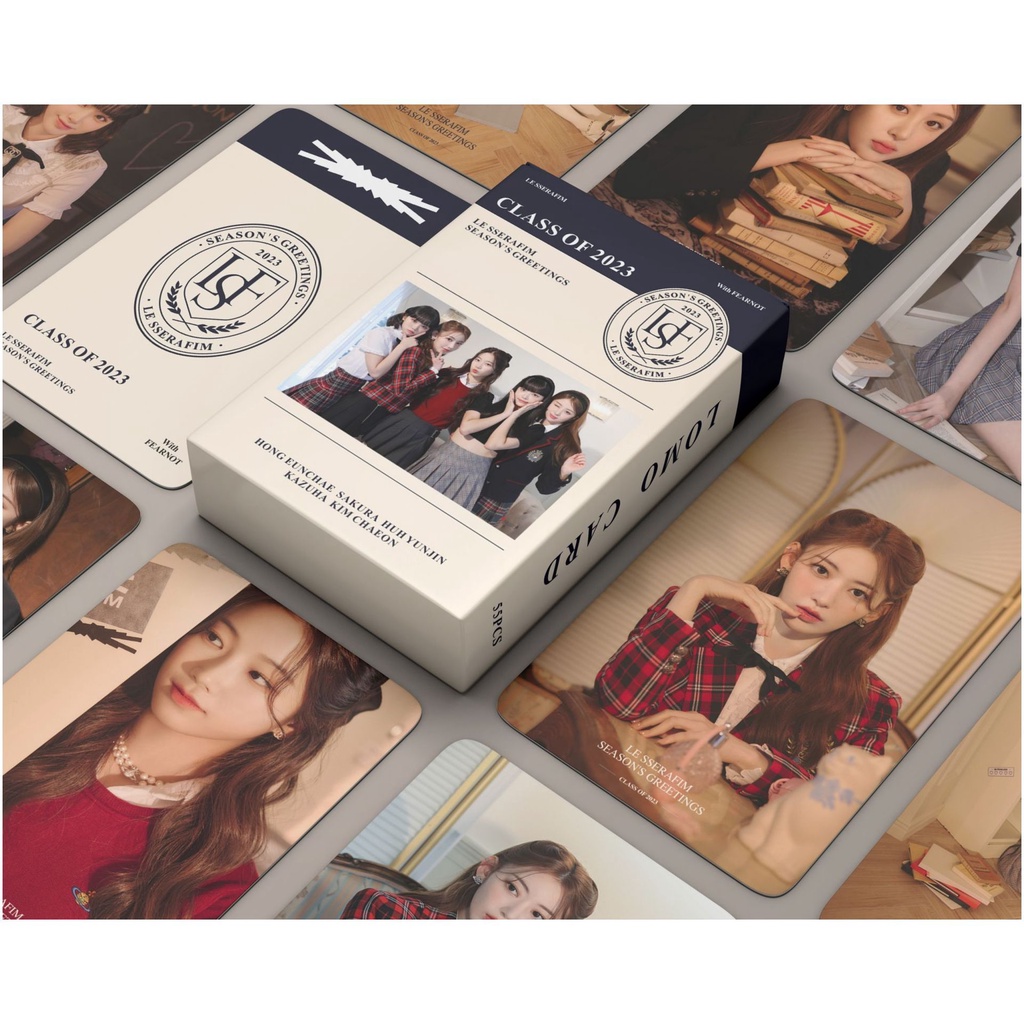 Hộp 55 Tấm Thẻ KPOP LE SSERAFIM Photocard FEARLESS Album Lomo Card Postcard