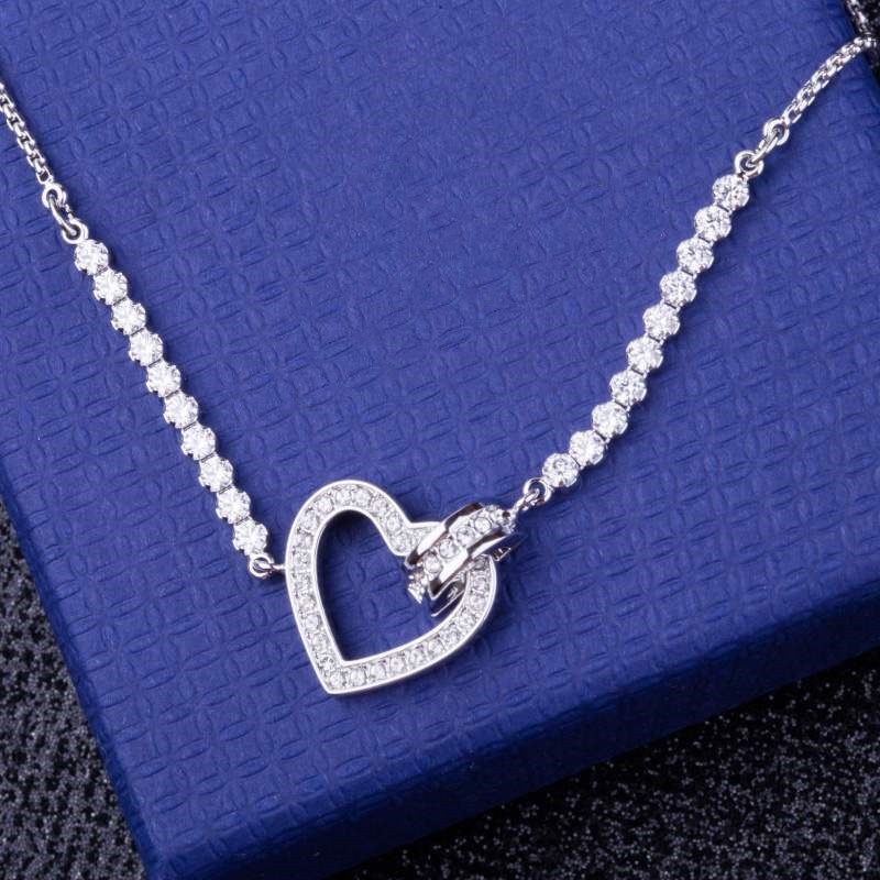 Vòng Tay Dạng Kéo Hình Trái Tim Pha Lê Đơn Giản Thời Trang Phiên Bản Giới Hạn Cho