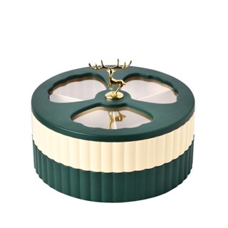 Khay mứt Tết - khay đựng bánh kẹo 2 tầng hình hươu dễ thương_ BÁN BUÔN 247