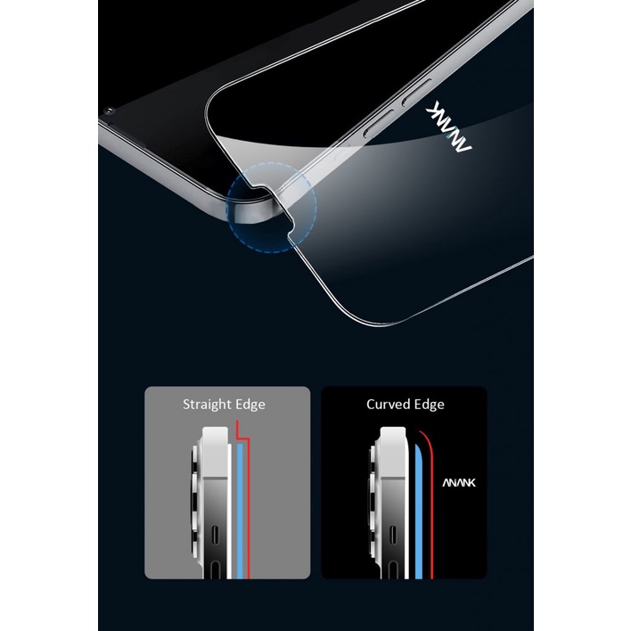 Kính cường lực Trong suốt không viền ANANK 3D Curved Clear cho Smart Iphone 14 /14 plus / 14 Pro Max / 12 / 13 Pro Max
