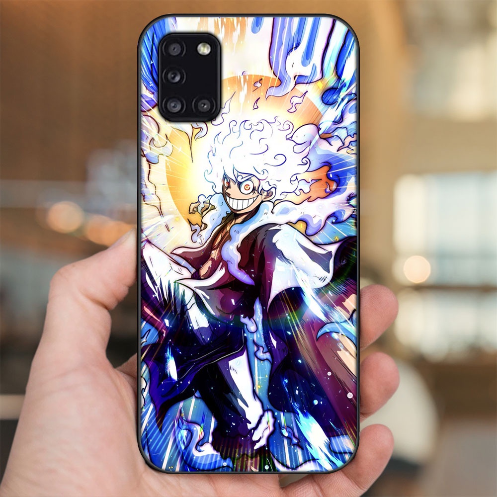 Ốp lưng Samsung A31 viền đen in hình Luffy Gear 5 Nika One Piece Đảo Hải Tặc