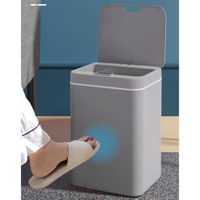 Thùng Rác Cảm Biến Thông Minh 14L Chống Nước Màu Trắng Cho Nhà Bếp Nhà Tắm