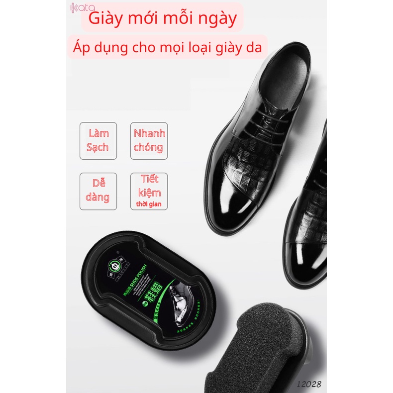 Xi đánh bóng giày nhanh, xi không màu dùng cho nhiều loại da kèm mút chải giày 2 mặt 12028