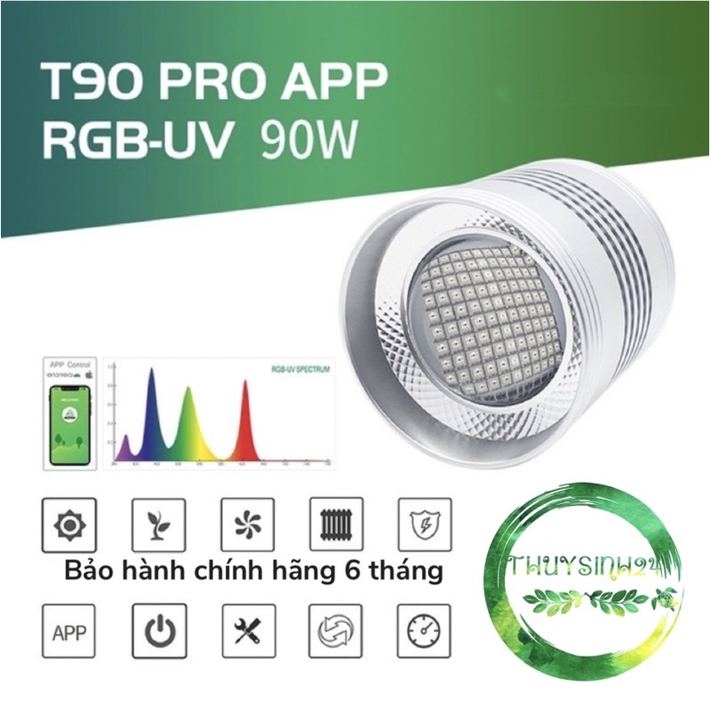 Đèn Week Aqua T90 Pro RGB - Uv chỉnh app | đèn thuỷ sinh cao cấp cho bể cá thuỷ sinh