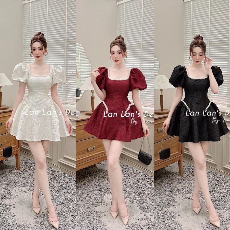 BIGSIZE HIẾU HIẾU ( Đầm gấm thiết kế viền ngọc 55-100kg )