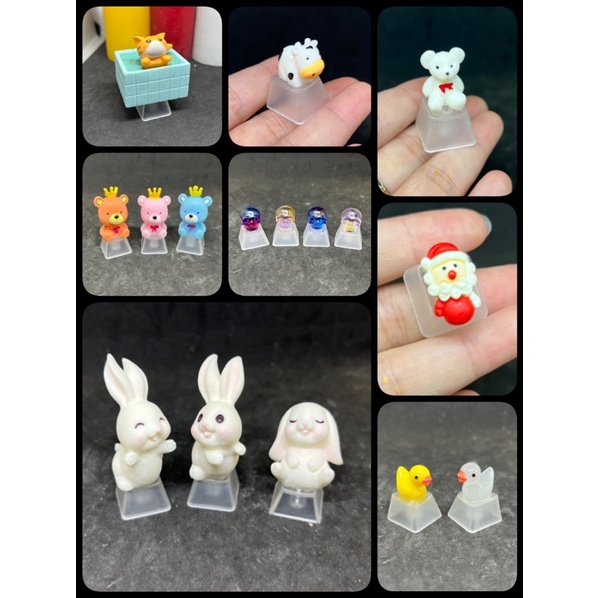 Keycap mèo trong hộp Mỹ Diệu bầy hầy các loại chân xuyên LED
