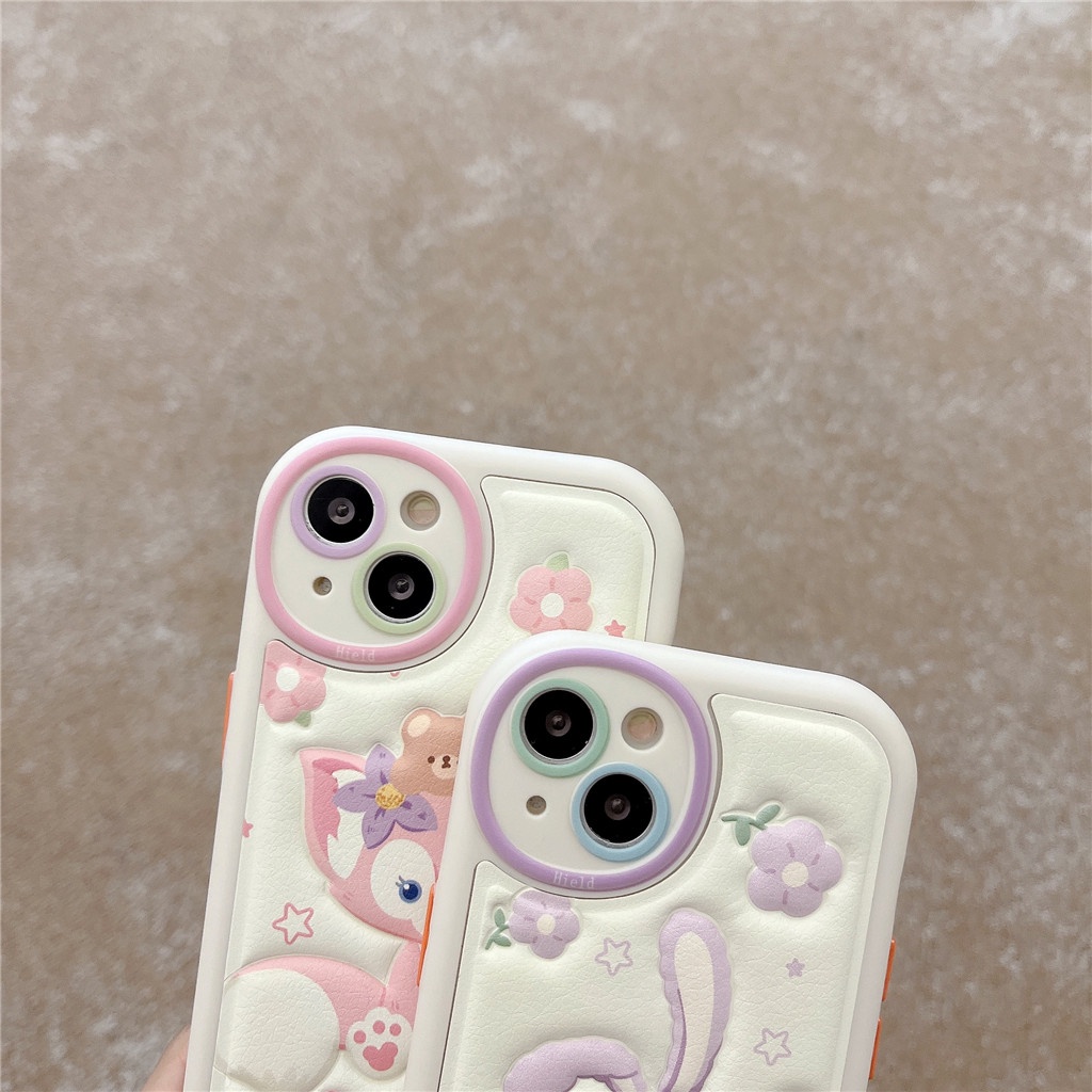 Ốp Điện Thoại Da Viền TPU Dẻo In Họa Tiết Hoạt Hình Dễ Thương Cho iphone 14 Pro Max 13 Pro Max 12 Pro Max