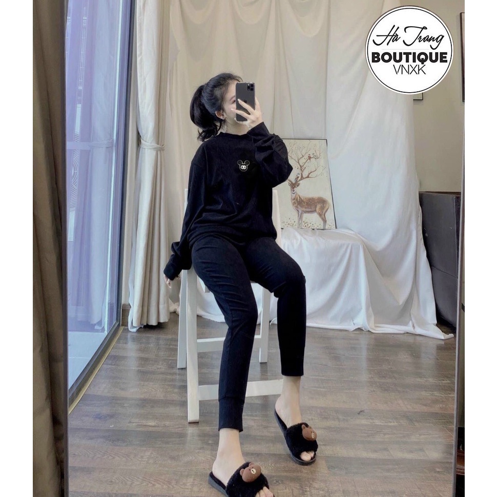 Sét nhung tăm logo Micky, sét bộ mùa đông 4 sz  Jullie.De' Clothing