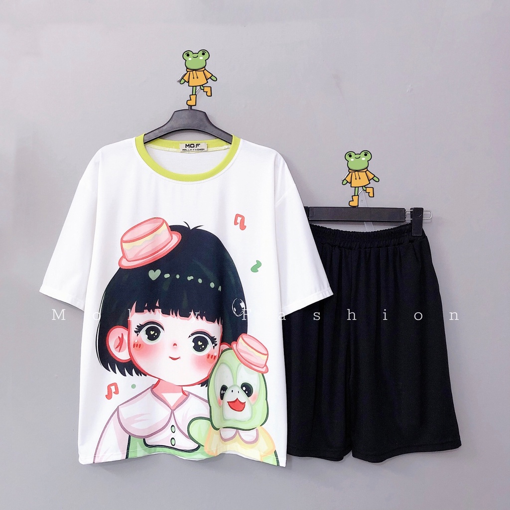 Set đồ bộ hoạt hình ❤️ Bộ mặc nhà Cartoon BUBBLE GIRL Freesize Molly Fashion