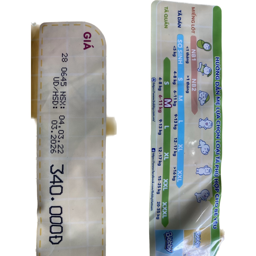Tã Quần Siêu Thấm Bobby M60/L52/XL46/XXL42