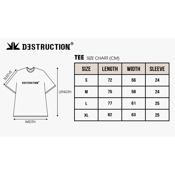 Áo thun nam nữ local brand Destruction cổ tròn may logo da màu đen