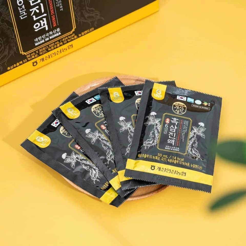 Nước uống hắc sâm Hàn Quốc - hộp 30 gói x 50ml, bổ sung sức khỏe