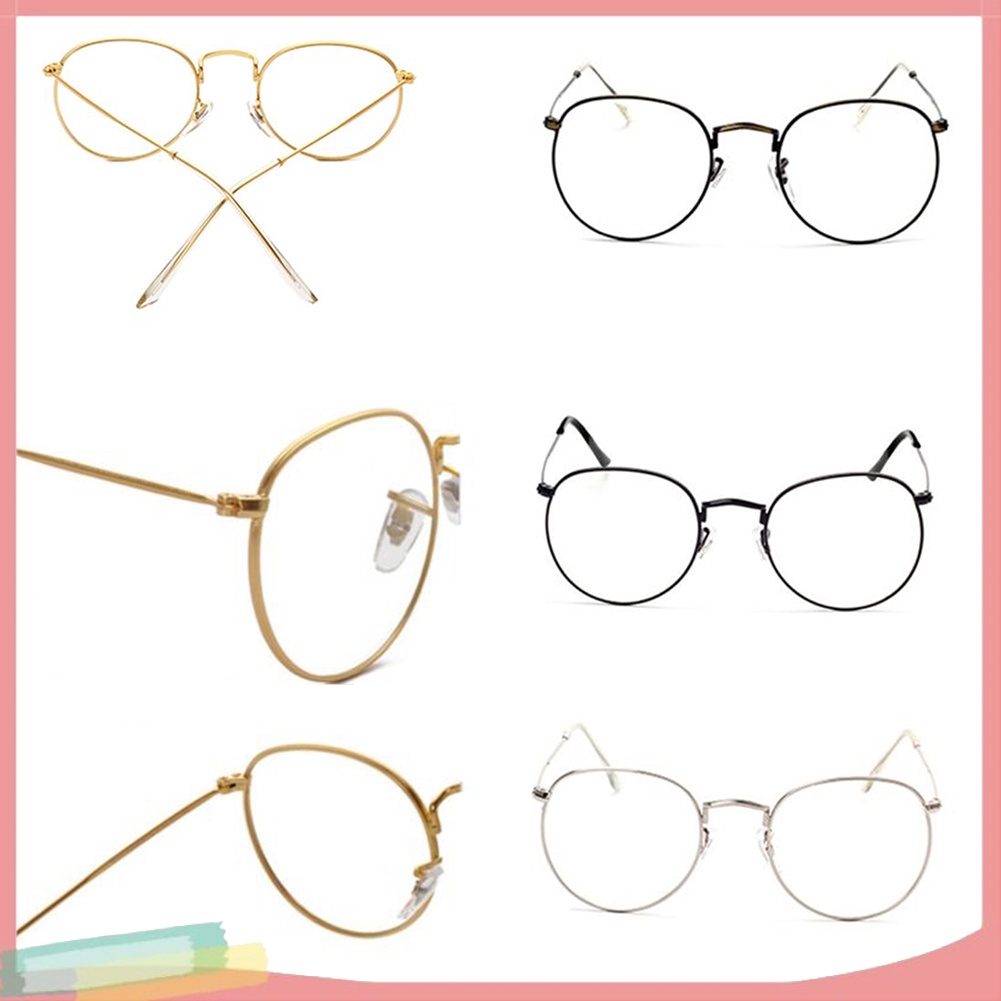 Mắt kính gọng kim loại tròn phong cách Vintage thời trang cho nữ