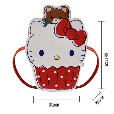 Túi Xách Đeo Chéo In Hình Mèo Hello Kitty Dễ Thương Cho Bé Gái THK