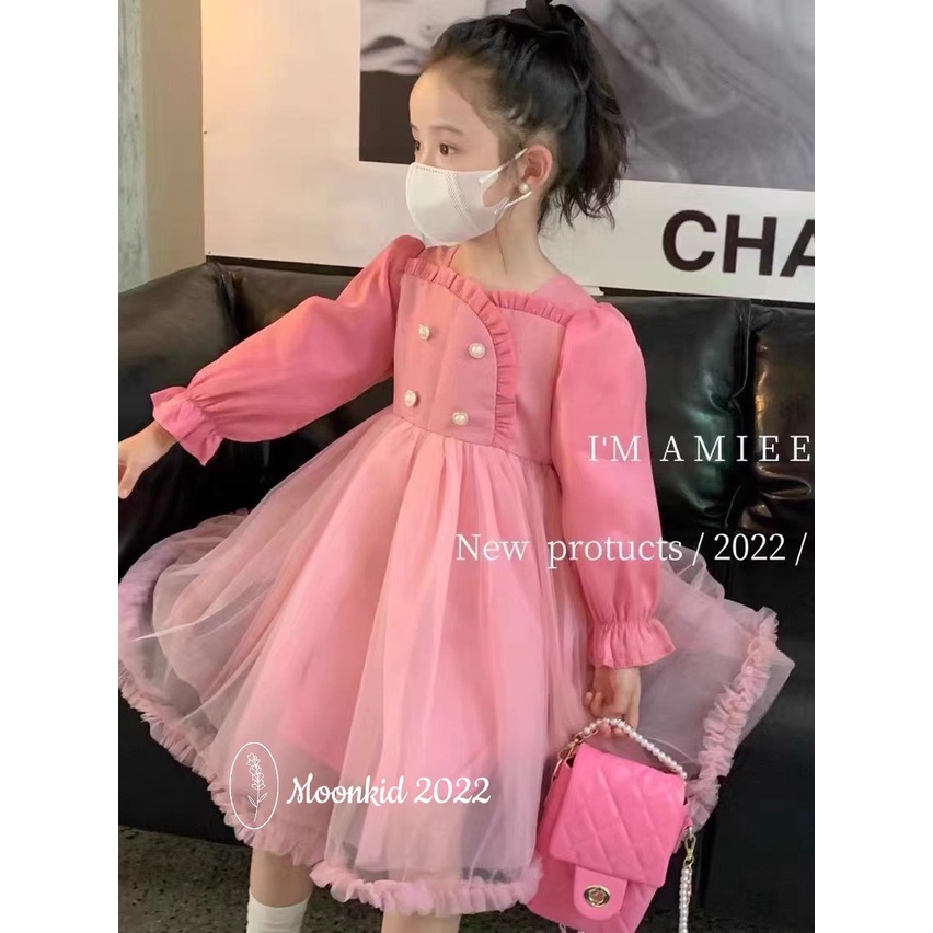 Váy đầm dài tay công chúa cho bé gái 8-20kg