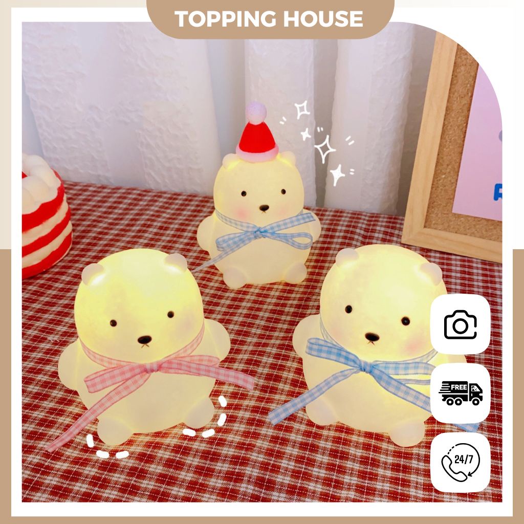 Đèn Ngủ Nhựa Led Mini Dễ Thương Không Dây Để Bàn Trang Trí Phòng Hình Con Vật Siêu Xinh - Topping House - DC07