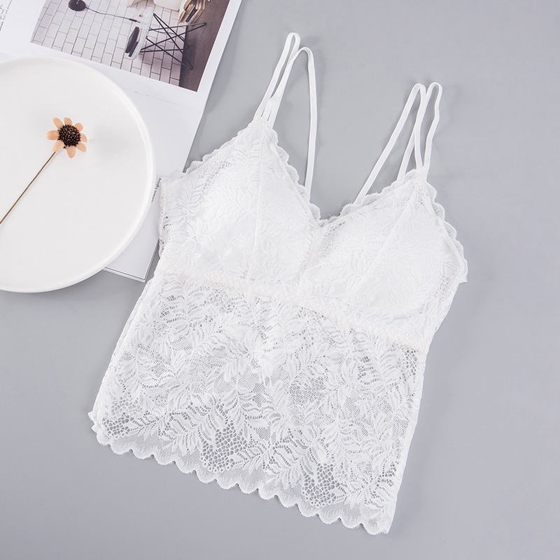 Áo Ngực Croptop Ren Hoa Mềm Mại Phối Dây Lưng Quyến Rũ OTIS 7021