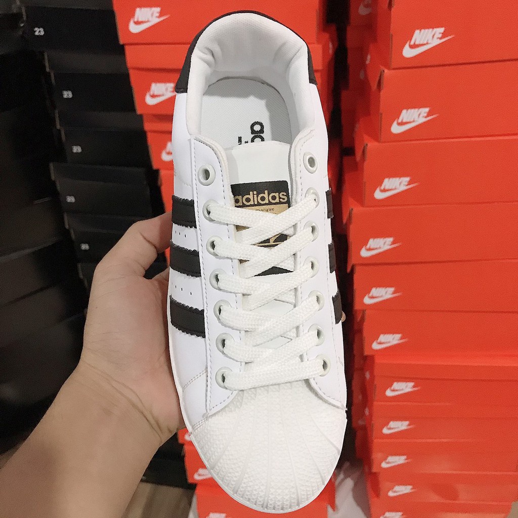 Giày Thể Thao sò nam nữ, Giày thể thao sọc đen trắng V220 Varus Sneaker