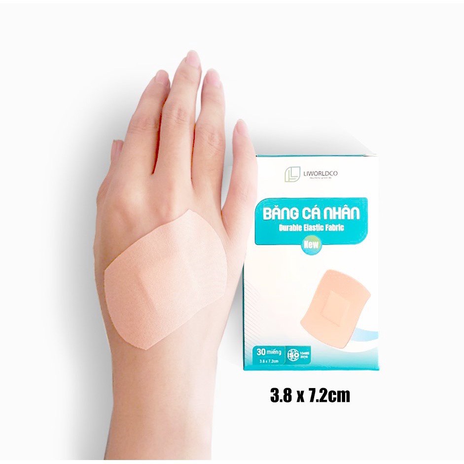 BĂNG CÁ NHÂN VẢI LIWORLDCO BẢN TO 7.2 X 3.8 CM 30 MIẾNG / HỘP