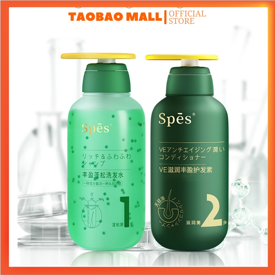 Combo Dầu Gội Đầu Kem Xả Spes Kiểm Soát Dầu Amino Acid Không Silicone Giúp Tóc Mềm Mượt, Óng ả