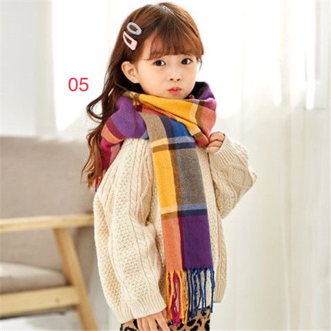 Khăn len dài choàng mùa đông hoạ tiết nhiều màu cho bé trai & bé gái