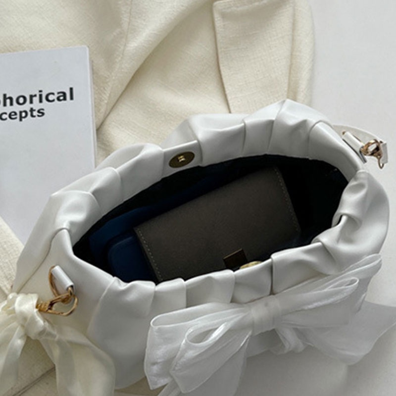 MISCHA Túi Đeo Chéo Vai Bằng Da PU Màu Trơn Thời Trang Hàn Quốc