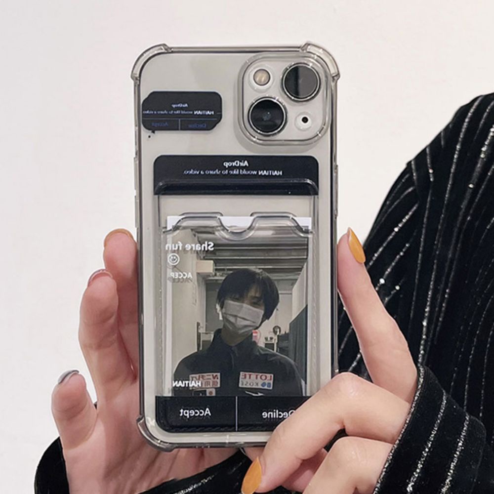 Ốp Điện Thoại TPU Mềm Trong Suốt Chống Sốc Chống Bụi Có Ngăn Đựng Thẻ Đơn Giản Cho IPhone 11 12 13 14 Pro Max 14 Plus