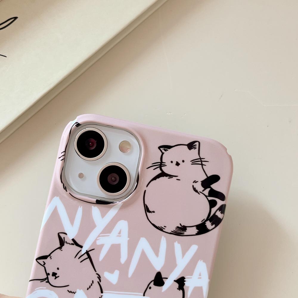 Ốp Điện Thoại Cứng Hình Mèo Cho iPhone X Xs Xr Xsmax 11 11ProMax 12 12Pro 12ProMax 13 13Pro 13ProMax 14 14Pro 14Plus 14ProMax