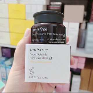 Mặt nạ tro núi lửa innisfree super volcanic pore clay mask 2x 20ml