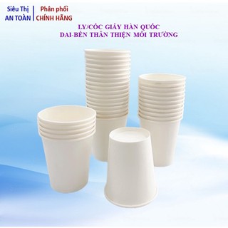 Combo 100 - Ly giấy cốc giấy Hàn Quốc uống cafe, uống nước, trà. Loại 5Oz 150 ml, 7Oz 210 ml màu trắng