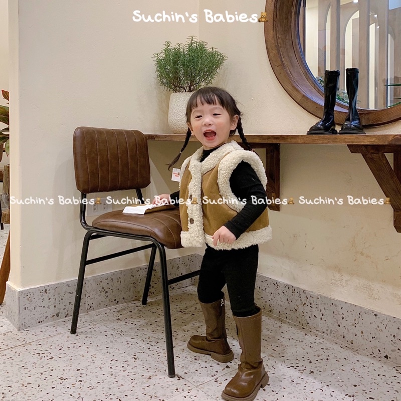 Áo gile da lộn cho cả bé trai và gái Suchin