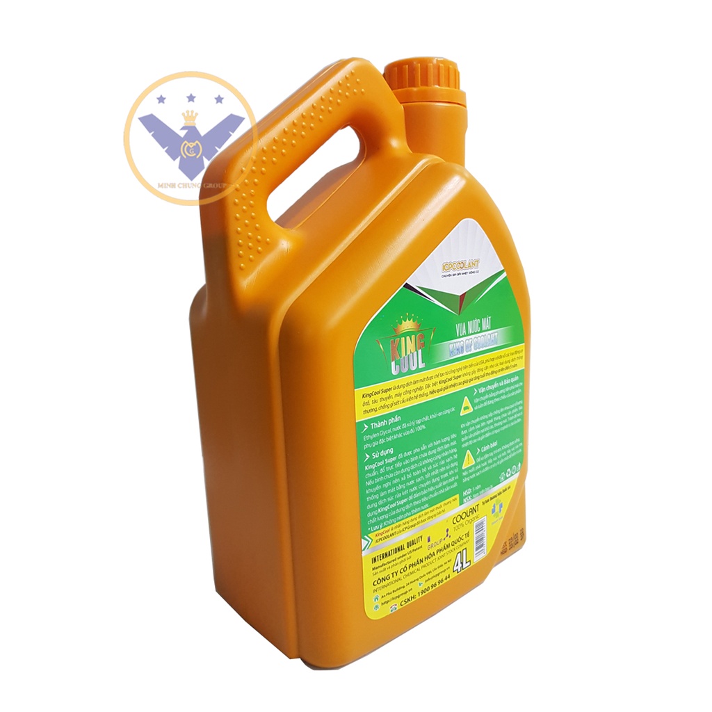 Nước làm mát xe ô tô KINGCOOL SUPER 4L màu đỏ + súc két nước BLUECHEM 300ml