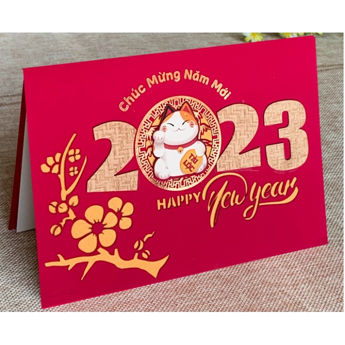 Thiệp Tết, chúc mừng năm mới,  thiệp chúc mừng sinh nhật, thiệp cám ơn, thiết kế sang trọng, nhiều size - VPP Brendo