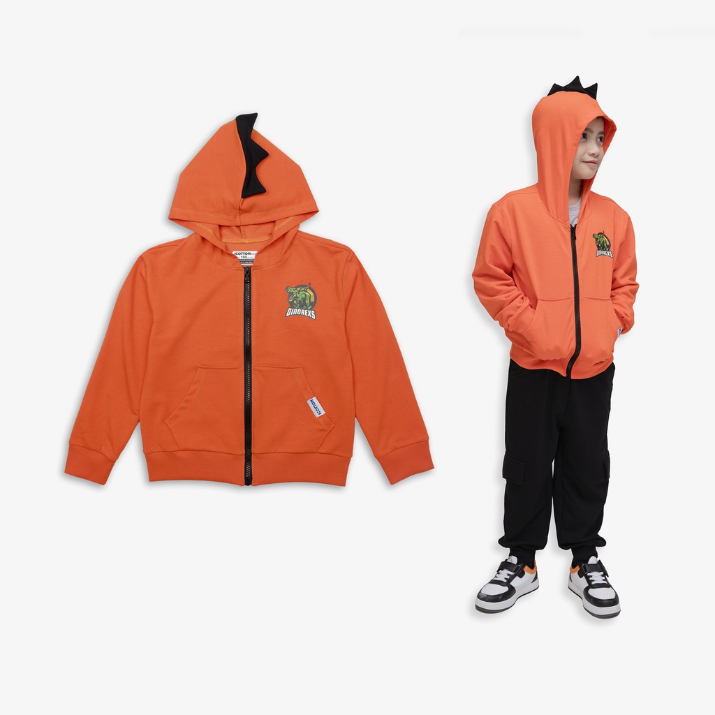 Áo phông bé trai Icotton hoodie kéo khoá BT129