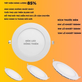 Đèn led/panel âm trần siêu mỏng 6w/9w/12w