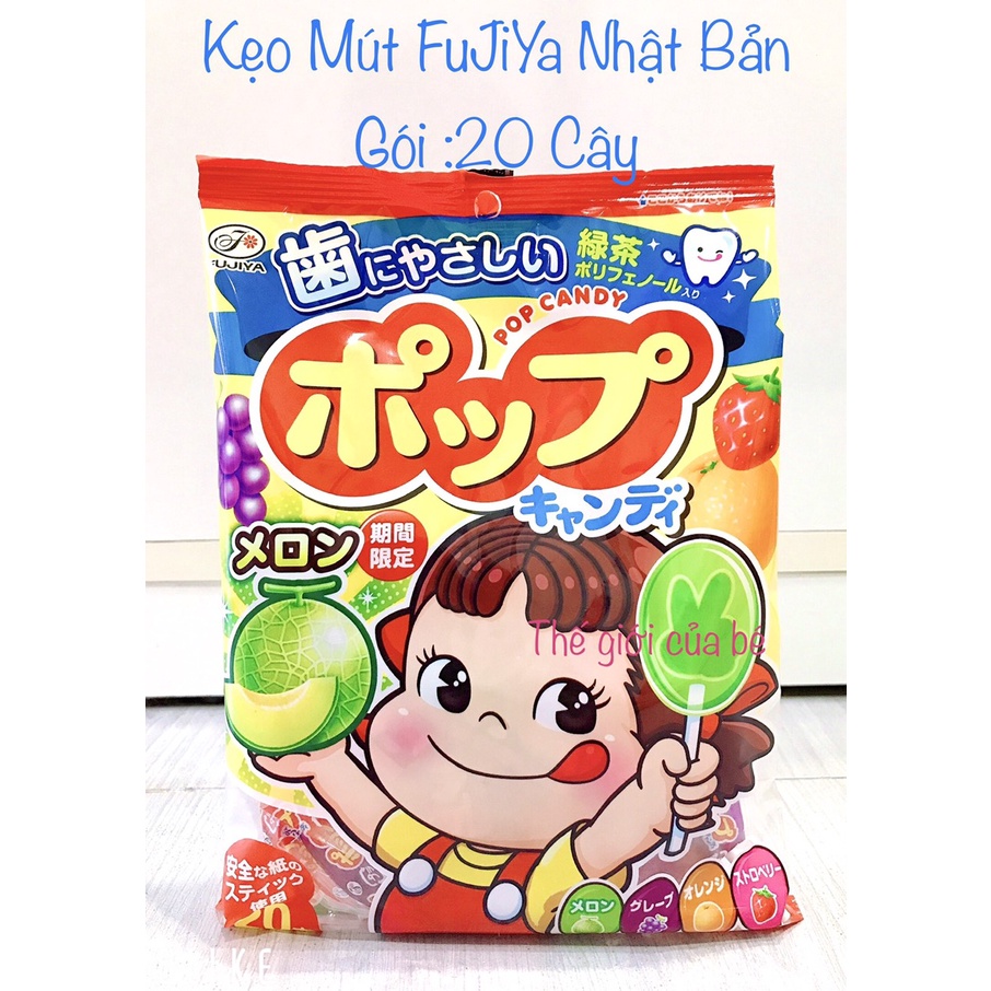 Gói 20 cây Kẹo Mút Fujiya vị Trái Cây Pop Candy Nhật // Date Mới