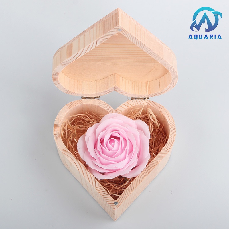 Hộp Gỗ Trái Tim Sáp Thơm Hoa Hồng Quà Tặng Siêu Hot - Tặng Người Thương Dịp Valentine, 8/3, 20/10, Sinh Nhật, 20/11