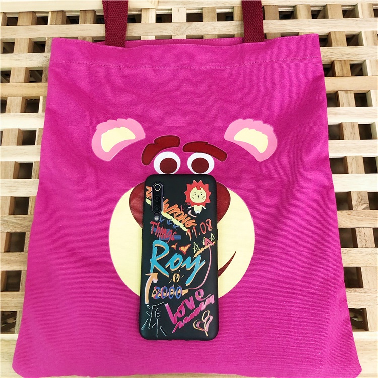 Túi Xách Canvas Cỡ A4 Họa Tiết Hoạt Hình Dễ Thương