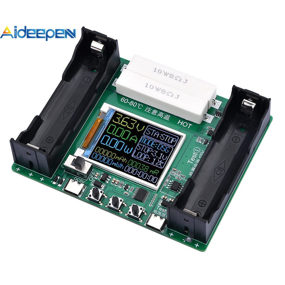 AIDEEPEN Thiết Bị Kiểm Tra Dung Lượng Pin 18650 Phiên Bản Tích Hợp Sạc Và Xả