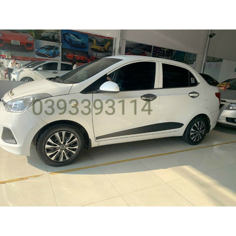 Bộ 4 ốp  mâm Lazang cao cấp, màu bạc đen cho các loại vành sắt  R14,15