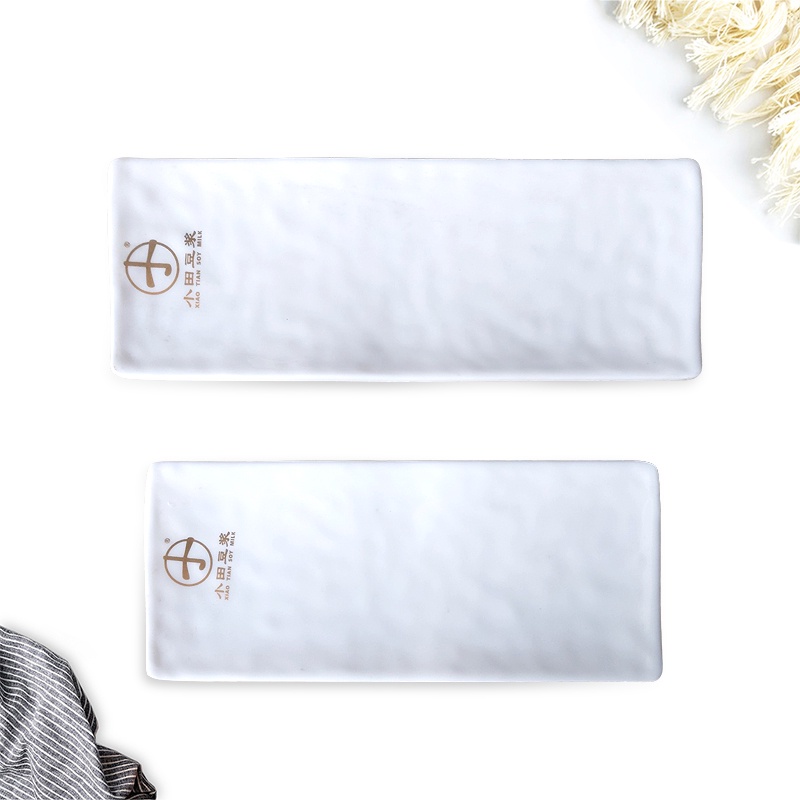 Đĩa ăn chữ nhật trắng