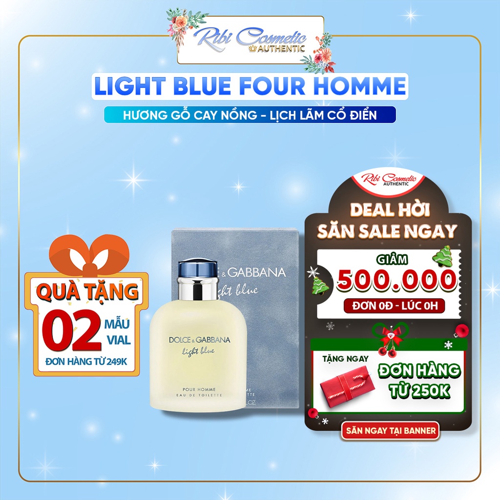 Nước Hoa Nam Dg Light Blue Pour Homme Tươi Mát Cho Ngày Hè Sảng Khoái Ribicosmetics
