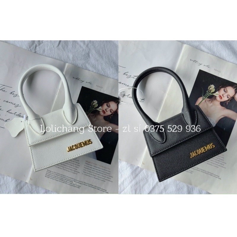 Túi xách nữ mini size 15 da sần chữ dập nổi siêu xinh