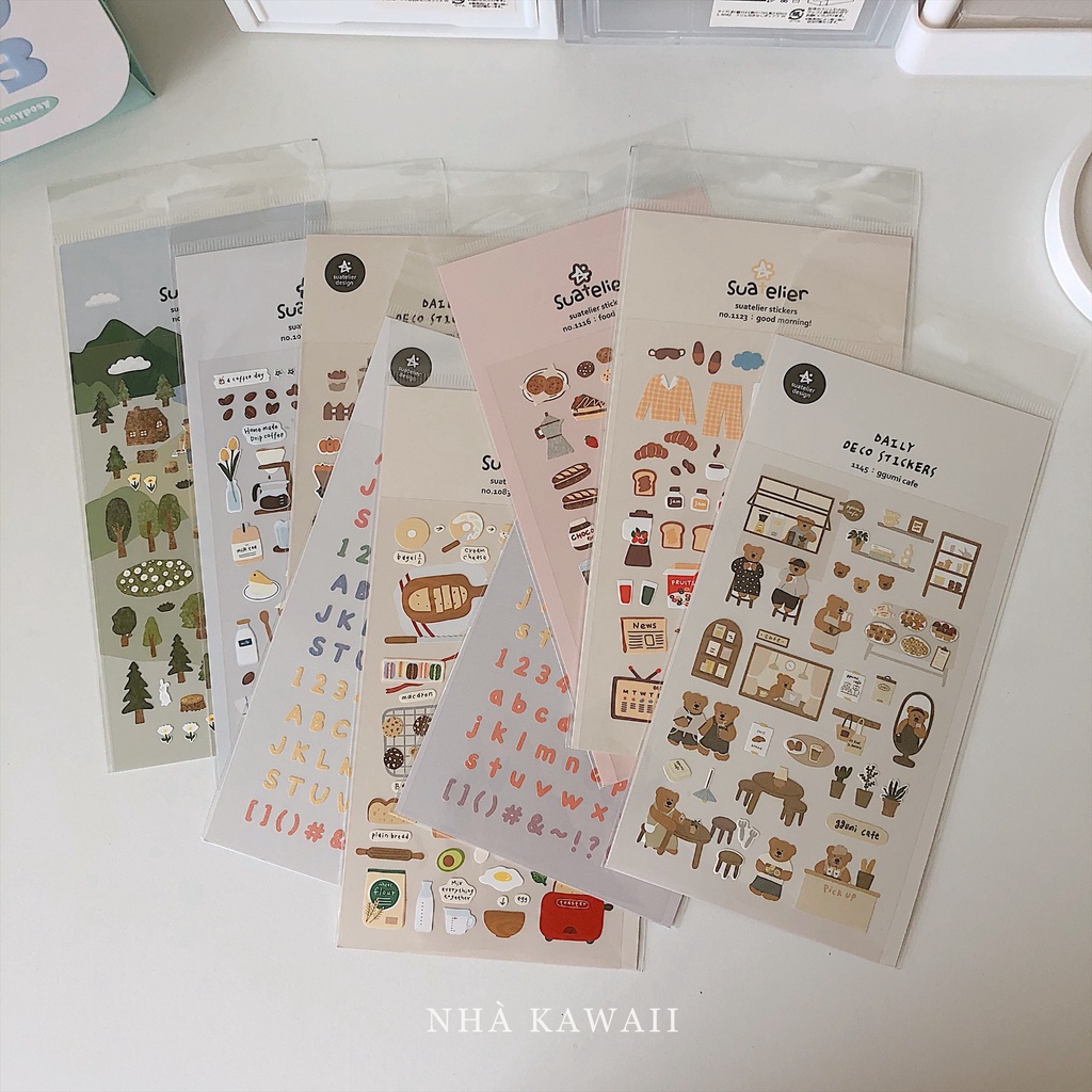Sticker mini Hàn Quốc Suatelier trang trí planner, bullet journal