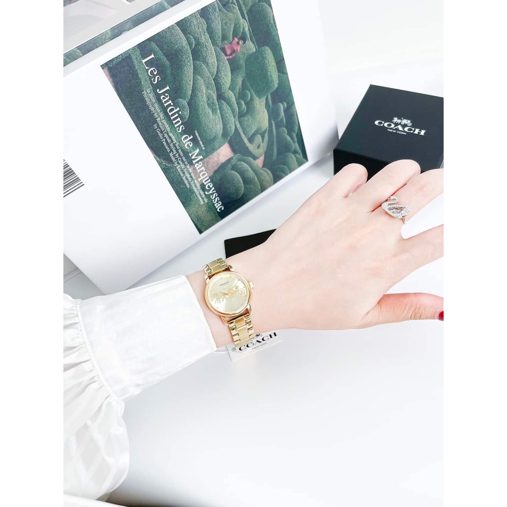 Đông Hồ Nữ Coach 14502976 Size 28mm logo ngựa kéo xe