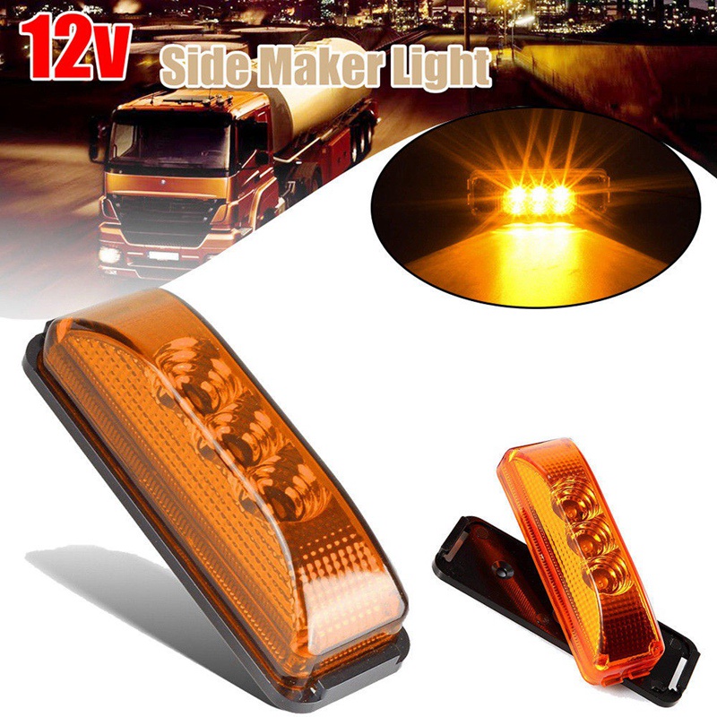 3 Led 3.9Inch Car Truck Side Marker Light Tail Rear Lamps Indicator Marker 10-24V For Trailer Rv Boat Lorry