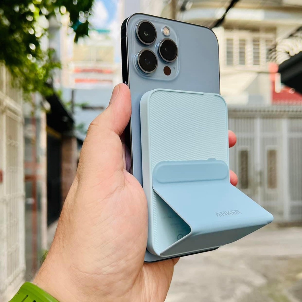 Sạc dự phòng MăgSafe Anker 5000mAh MagGo 622 Từ Tính Không Dây Hít Lưng kèm Stand gập  - A1611