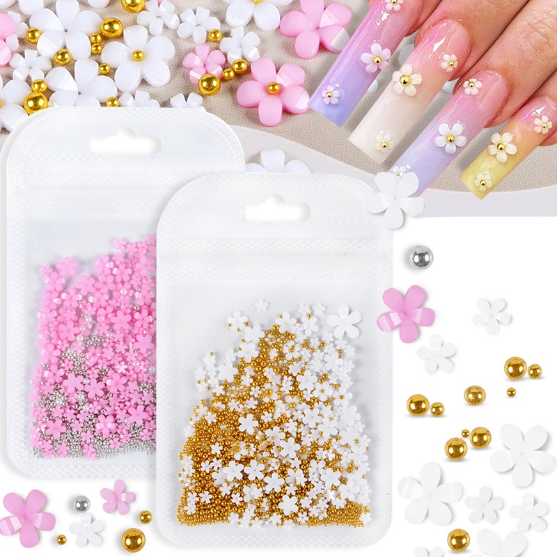 Hạt Đá Acrylic Hình Hoa 3D Đính Móng Nghệ Thuật DIY