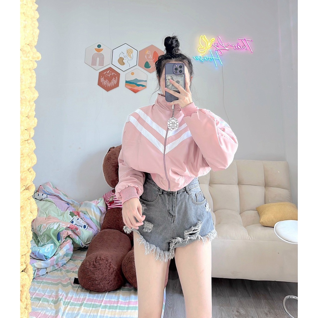 Áo khoác dù form lửng hai sọc thể thao thời trang - ĐĂNG QUANG CLOTHER