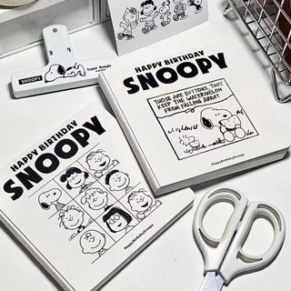 Peach Snoopy Thickened notebook  Diary square notepad Memo Pad School Office Stationery Notepad